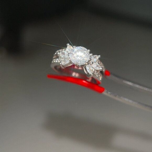 Sparkling Cz Silver Plated Ring - Picture 2 of 8